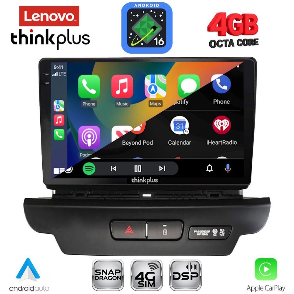 LENOVO LTG 7304_CPA (9inc) MULTIMEDIA TABLET for KIA CEED - XCEED mod. 2018-2022 LENOVO LTG 7304_CPA (9inc) MULTIMEDIA TABLET for KIA CEED - XCEED mod. 2018-2022
