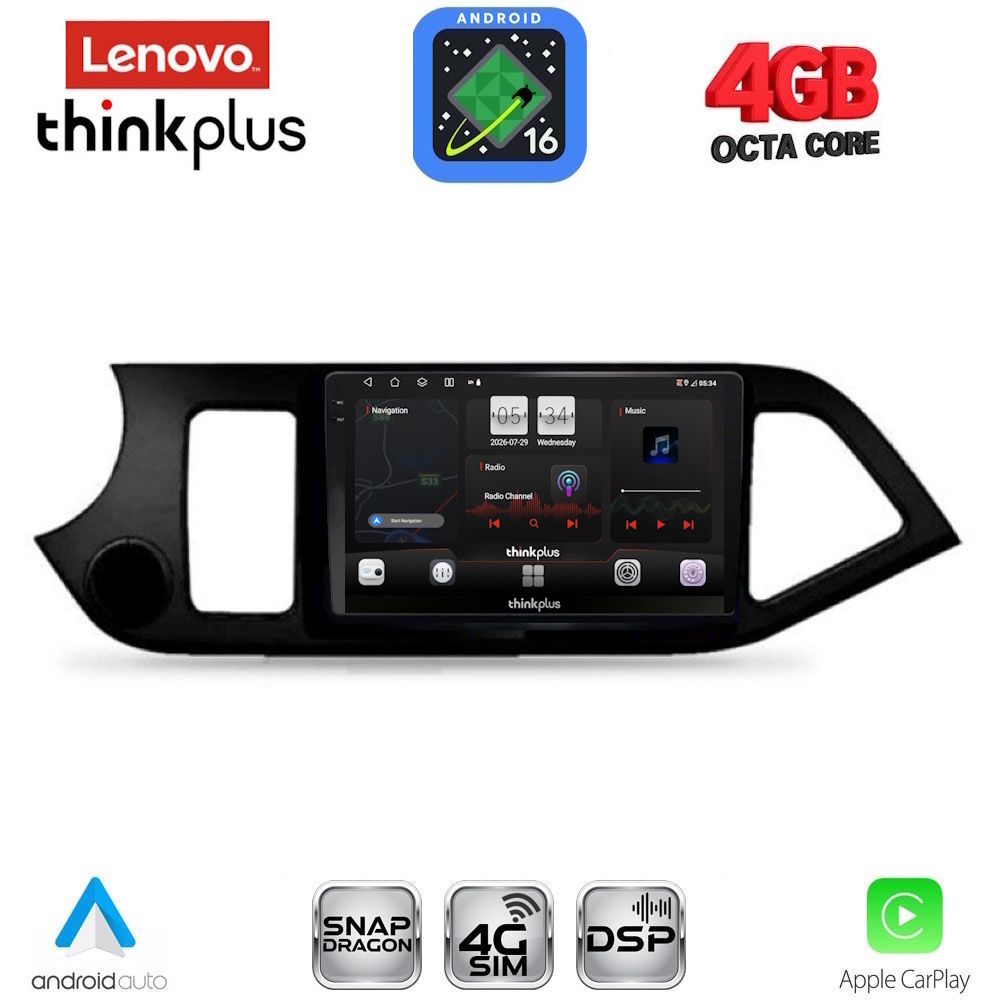 LENOVO LTG 7308_CPA (9inc) MULTIMEDIA TABLET for KIA PICANTO mod. 2011-2017 LENOVO LTG 7308_CPA (9inc) MULTIMEDIA TABLET for KIA PICANTO mod. 2011-2017