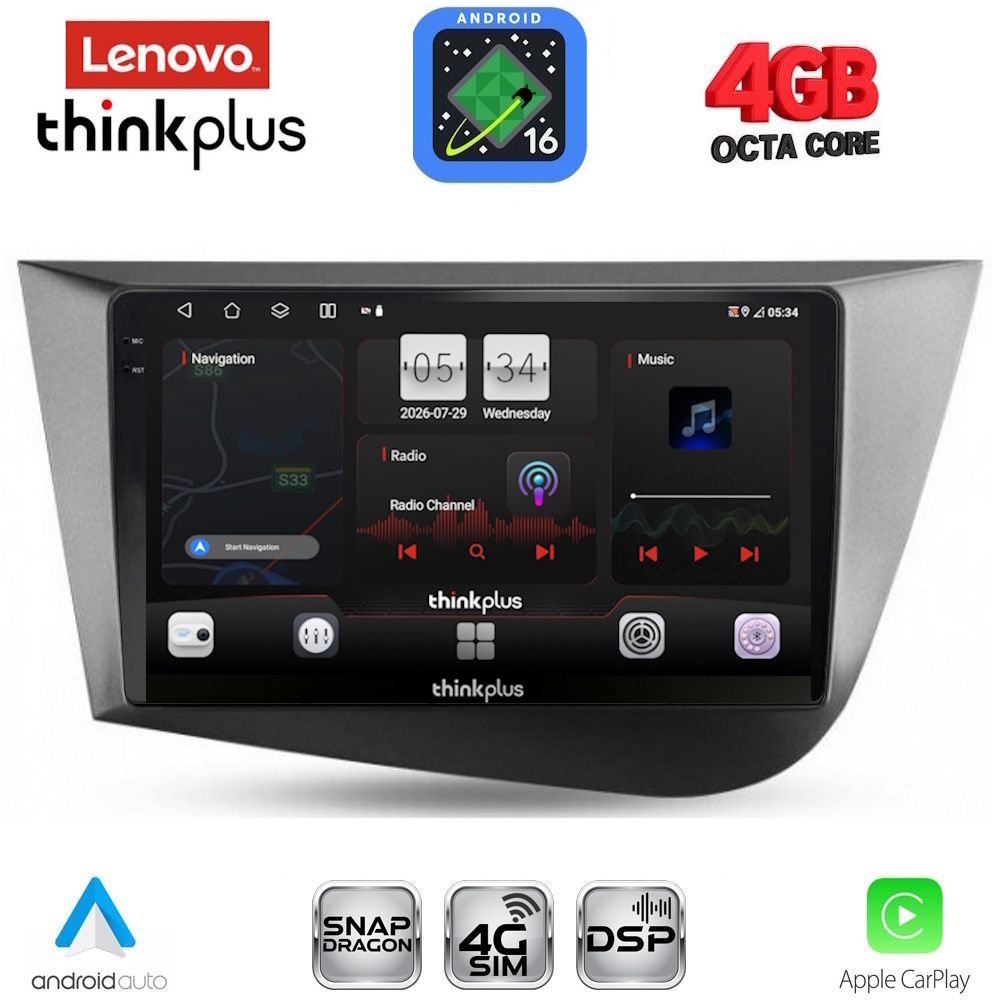 LENOVO LTG 7574_CPA (9inc) MULTIMEDIA TABLET for SEAT LEON mod. 2005-2012 LENOVO LTG 7574_CPA (9inc) MULTIMEDIA TABLET for SEAT LEON mod. 2005-2012