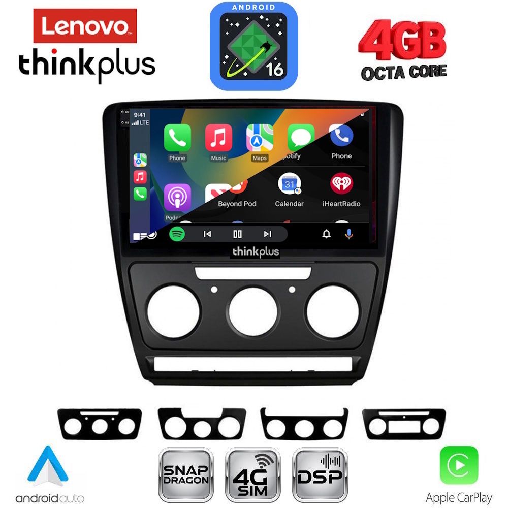 LENOVO LTG 7595BL_CPA (10inc) MULTIMEDIA TABLET for SKODA OCTAVIA 5 mod. 2005-2012 (BLACK) LENOVO LTG 7595BL_CPA (10inc) MULTIMEDIA TABLET for SKODA OCTAVIA 5 mod. 2005-2012 (BLACK)