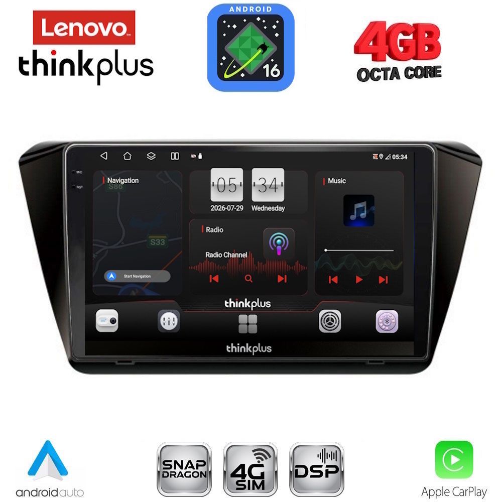 LENOVO LTG 7605_CPA (10inc) MULTIMEDIA TABLET for SKODA SUPERB mod. 2015-2023 LENOVO LTG 7605_CPA (10inc) MULTIMEDIA TABLET for SKODA SUPERB mod. 2015-2023