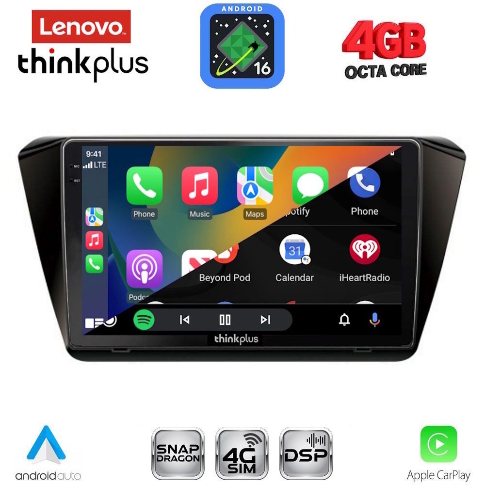 LENOVO LTG 7605_CPA (10inc) MULTIMEDIA TABLET for SKODA SUPERB mod. 2015-2023 LENOVO LTG 7605_CPA (10inc) MULTIMEDIA TABLET for SKODA SUPERB mod. 2015-2023