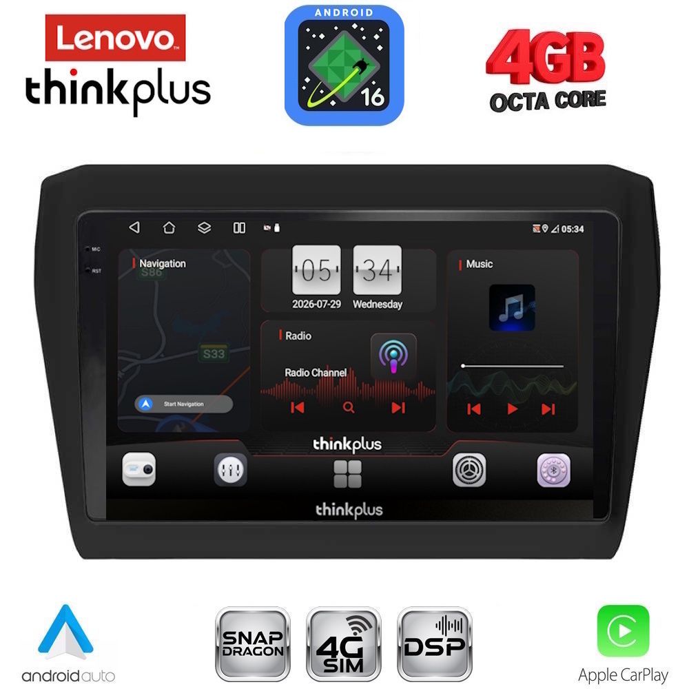 LENOVO LTG 7686_CPA (9inc) MULTIMEDIA TABLET for SUZUKI SWIFT mod. 2017-2023 LENOVO LTG 7686_CPA (9inc) MULTIMEDIA TABLET for SUZUKI SWIFT mod. 2017-2023