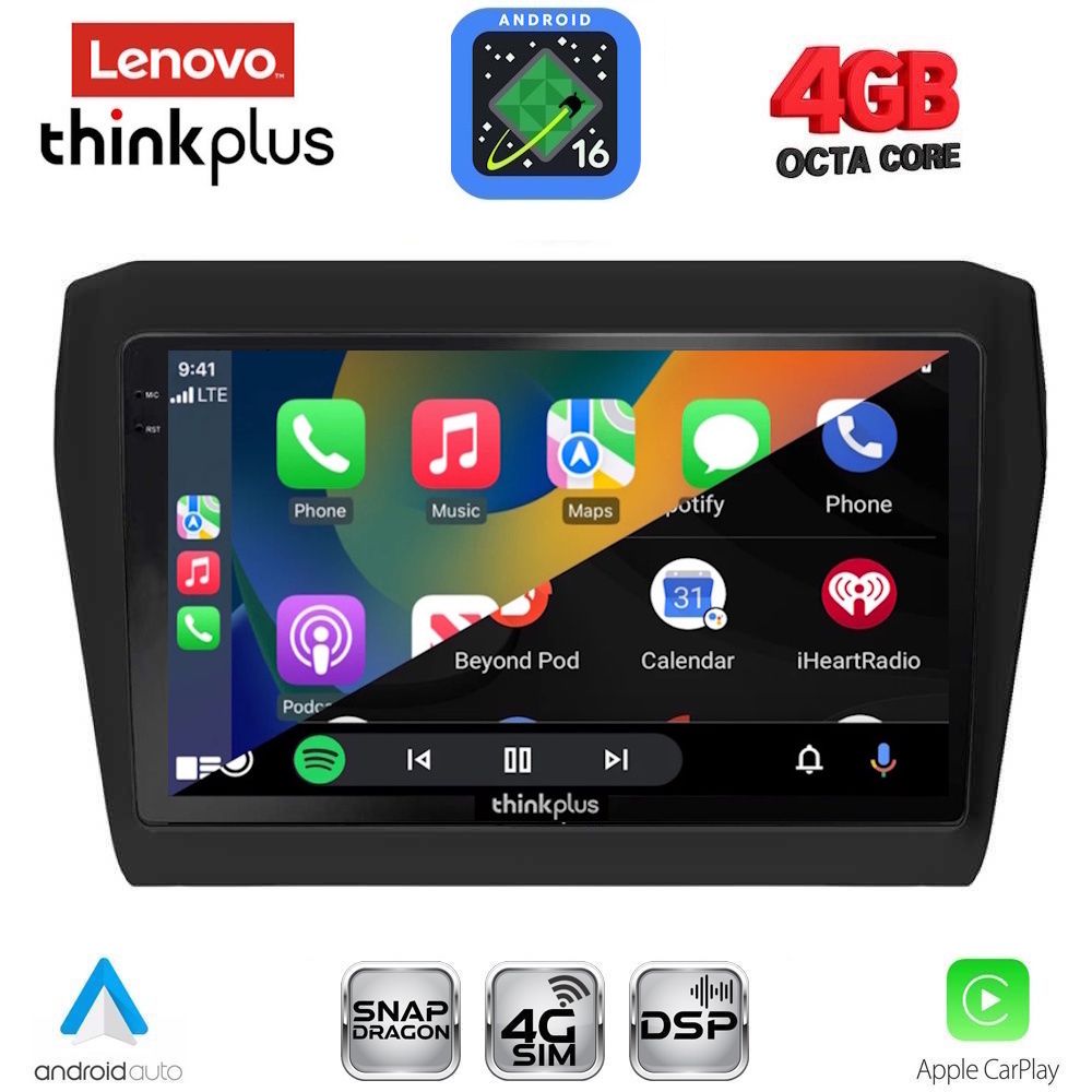 LENOVO LTG 7686_CPA (9inc) MULTIMEDIA TABLET for SUZUKI SWIFT mod. 2017-2023 LENOVO LTG 7686_CPA (9inc) MULTIMEDIA TABLET for SUZUKI SWIFT mod. 2017-2023