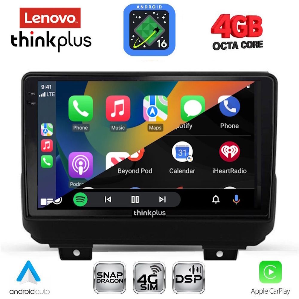 LENOVO LTG 7298_CPA (9inc) MULTIMEDIA TABLET for JEEP WRANGLER mod. 2018-2026 LENOVO LTG 7298_CPA (9inc) MULTIMEDIA TABLET for JEEP WRANGLER mod. 2018-2026