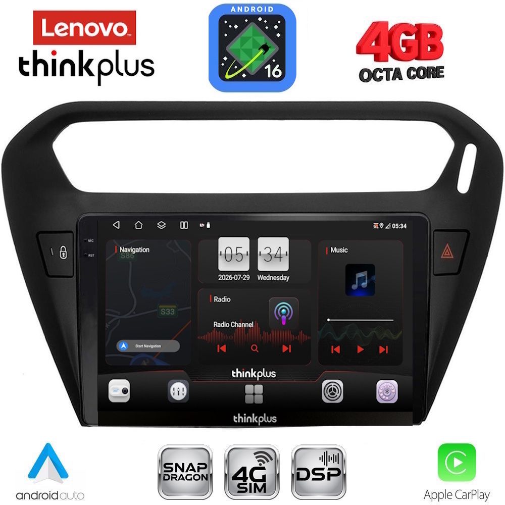 LENOVO LTG 7511BL_CPA (9inc) MULTIMEDIA TABLET for CITROEN ELYSEE – PEUGEOT 301 mod. 2013-2023 (BLACK) LENOVO LTG 7511BL_CPA (9inc) MULTIMEDIA TABLET for CITROEN ELYSEE – PEUGEOT 301 mod. 2013-2023 (BLACK)