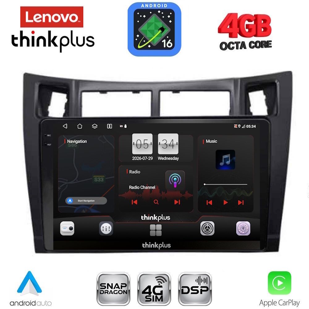LENOVO LTG 7736BL_CPA (9inc) MULTIMEDIA TABLET for TOYOTA YARIS mod. 2006-2011 (BLACK) LENOVO LTG 7736BL_CPA (9inc) MULTIMEDIA TABLET for TOYOTA YARIS mod. 2006-2011 (BLACK)