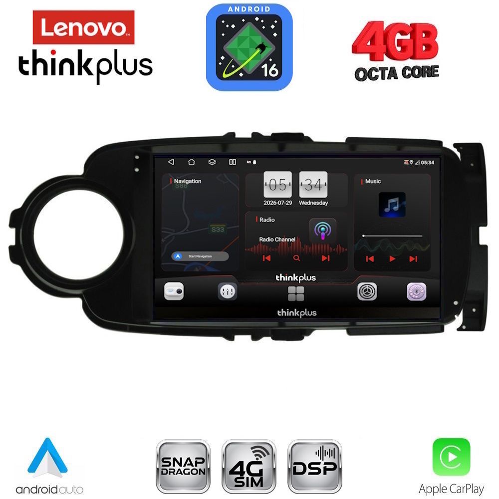 LENOVO LTG 7737BL_CPA (9inc) MULTIMEDIA TABLET for TOYOTA YARIS mod. 2011-2015 (BLACK) LENOVO LTG 7737BL_CPA (9inc) MULTIMEDIA TABLET for TOYOTA YARIS mod. 2011-2015 (BLACK)