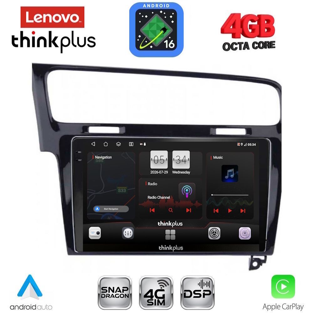 LENOVO LTG 7747BL_CPA (10inc) MULTIMEDIA TABLET for VW GOLF 7 mod. 2013-2020 LENOVO LTG 7747BL_CPA (10inc) MULTIMEDIA TABLET for VW GOLF 7 mod. 2013-2020