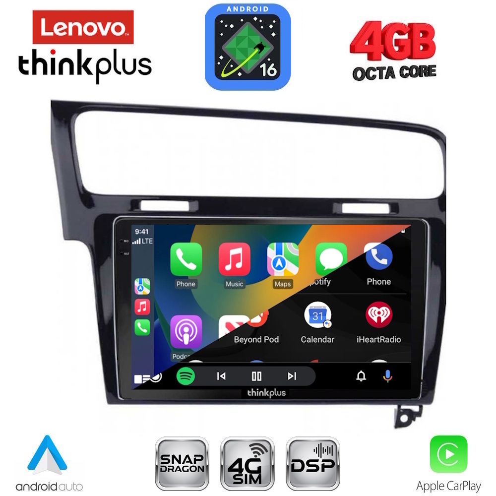 LENOVO LTG 7747BL_CPA (10inc) MULTIMEDIA TABLET for VW GOLF 7 mod. 2013-2020 LENOVO LTG 7747BL_CPA (10inc) MULTIMEDIA TABLET for VW GOLF 7 mod. 2013-2020