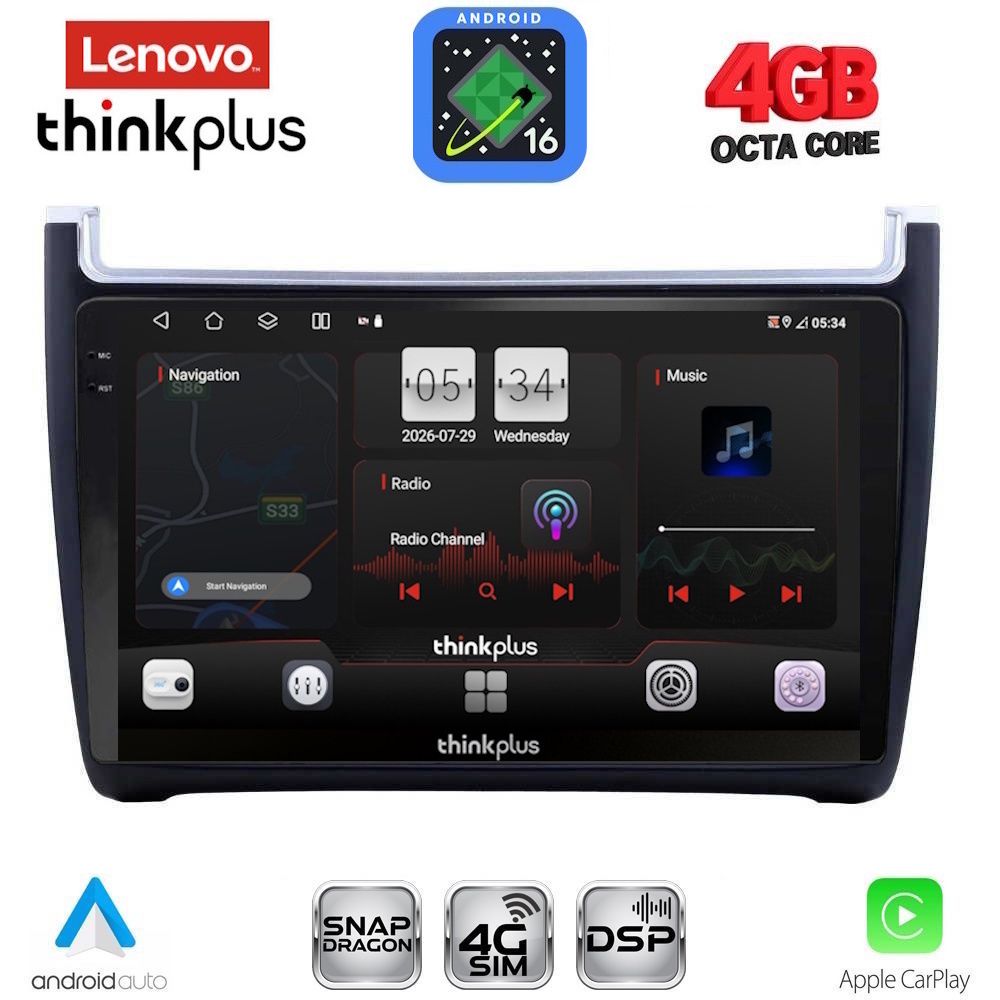 LENOVO LTG 7757_CPA (9inc) MULTIMEDIA TABLET for VW POLO mod. 2014-2017 LENOVO LTG 7757_CPA (9inc) MULTIMEDIA TABLET for VW POLO mod. 2014-2017