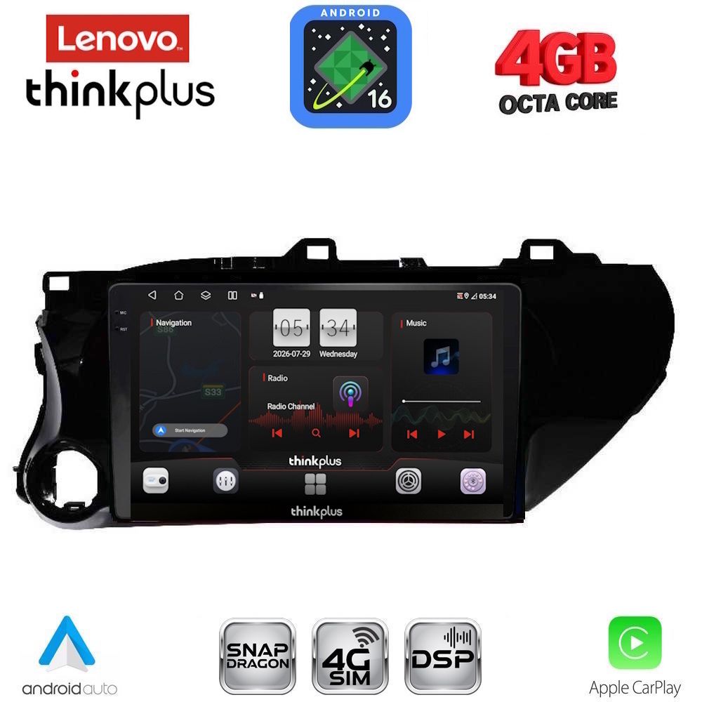 LENOVO LTG 7721_CPA (10inc) MULTIMEDIA TABLET for TOYOTA HILUX mod. 2017-2026 LENOVO LTG 7721_CPA (10inc) MULTIMEDIA TABLET for TOYOTA HILUX mod. 2017-2026