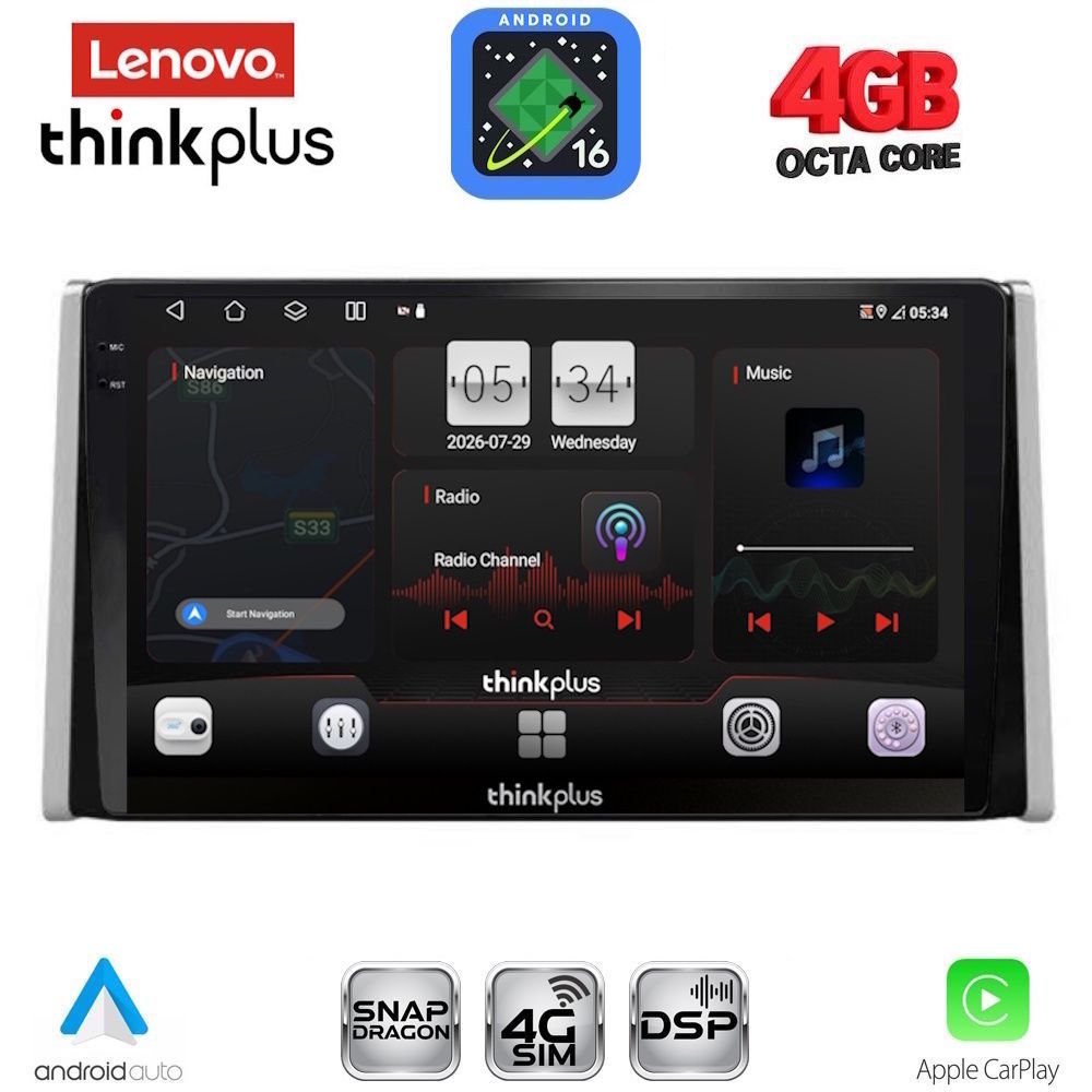 LENOVO LTG 7734_CPA (10inc) MULTIMEDIA TABLET for TOYOTA RAV 4 mod. 2019-2025 LENOVO LTG 7734_CPA (10inc) MULTIMEDIA TABLET for TOYOTA RAV 4 mod. 2019-2025
