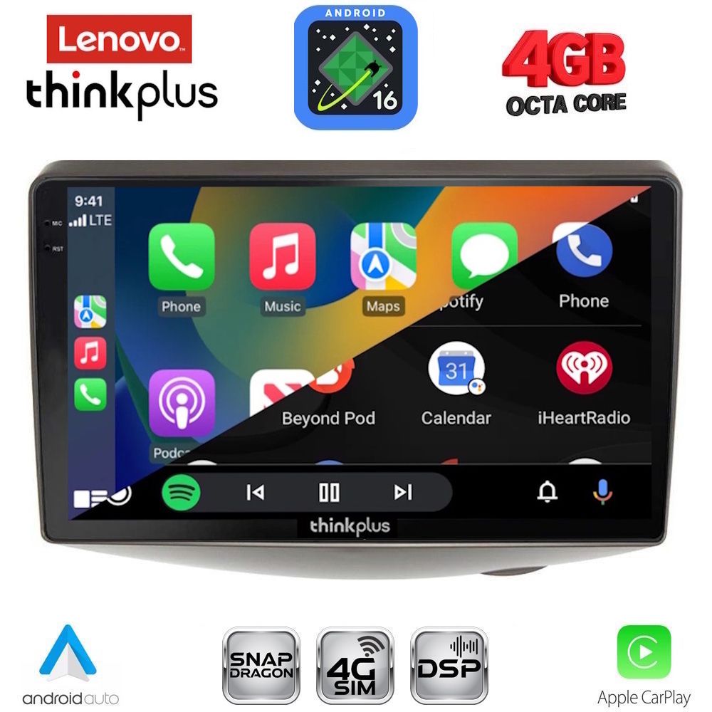 LENOVO LTG 7735_CPA (9inc) MULTIMEDIA TABLET for TOYOTA YARIS mod. 1999-2006 LENOVO LTG 7735_CPA (9inc) MULTIMEDIA TABLET for TOYOTA YARIS mod. 1999-2006