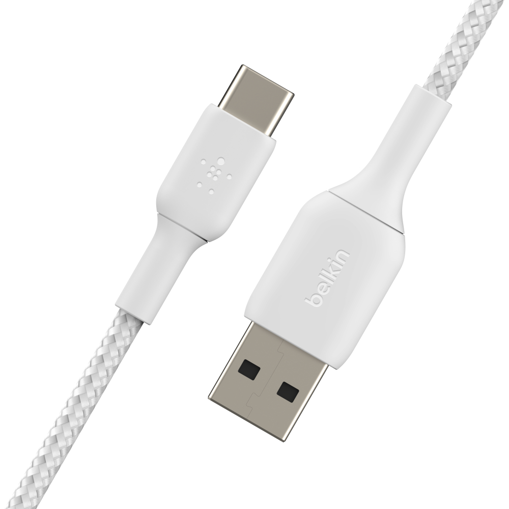 USB-A to USB-C Cable_Braided, 0,15M, White USB-A to USB-C Cable_Braided, 0,15M, White