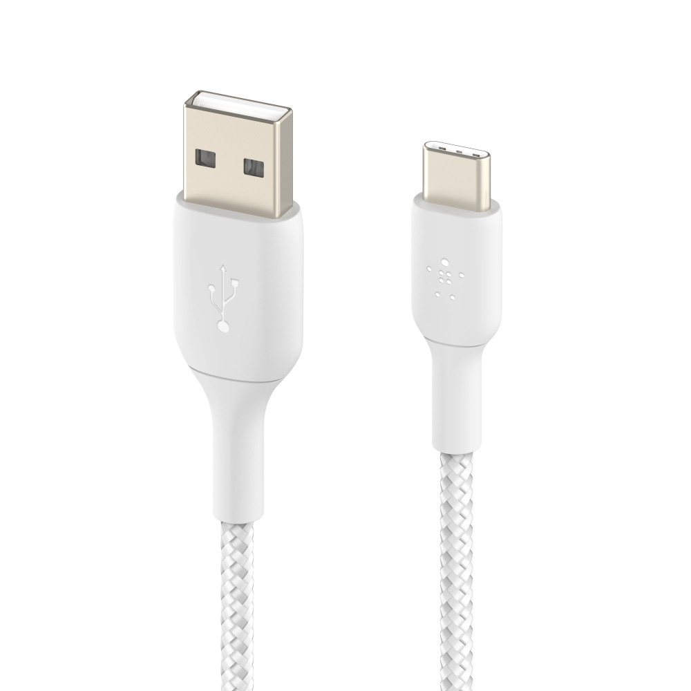 USB-A to USB-C Cable_Braided, 0,15M, White USB-A to USB-C Cable_Braided, 0,15M, White