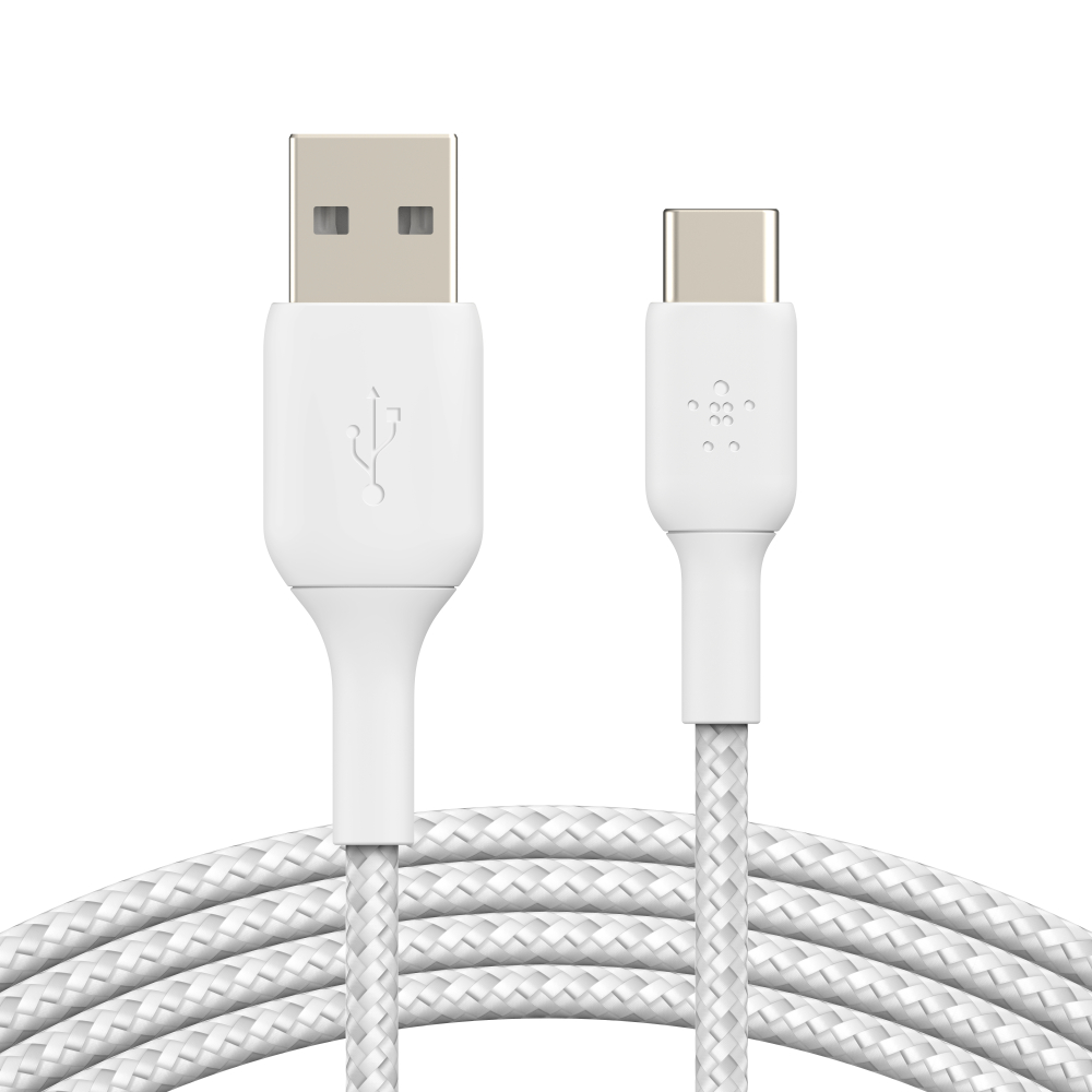 USB-A to USB-C Cable_Braided, 0,15M, White USB-A to USB-C Cable_Braided, 0,15M, White