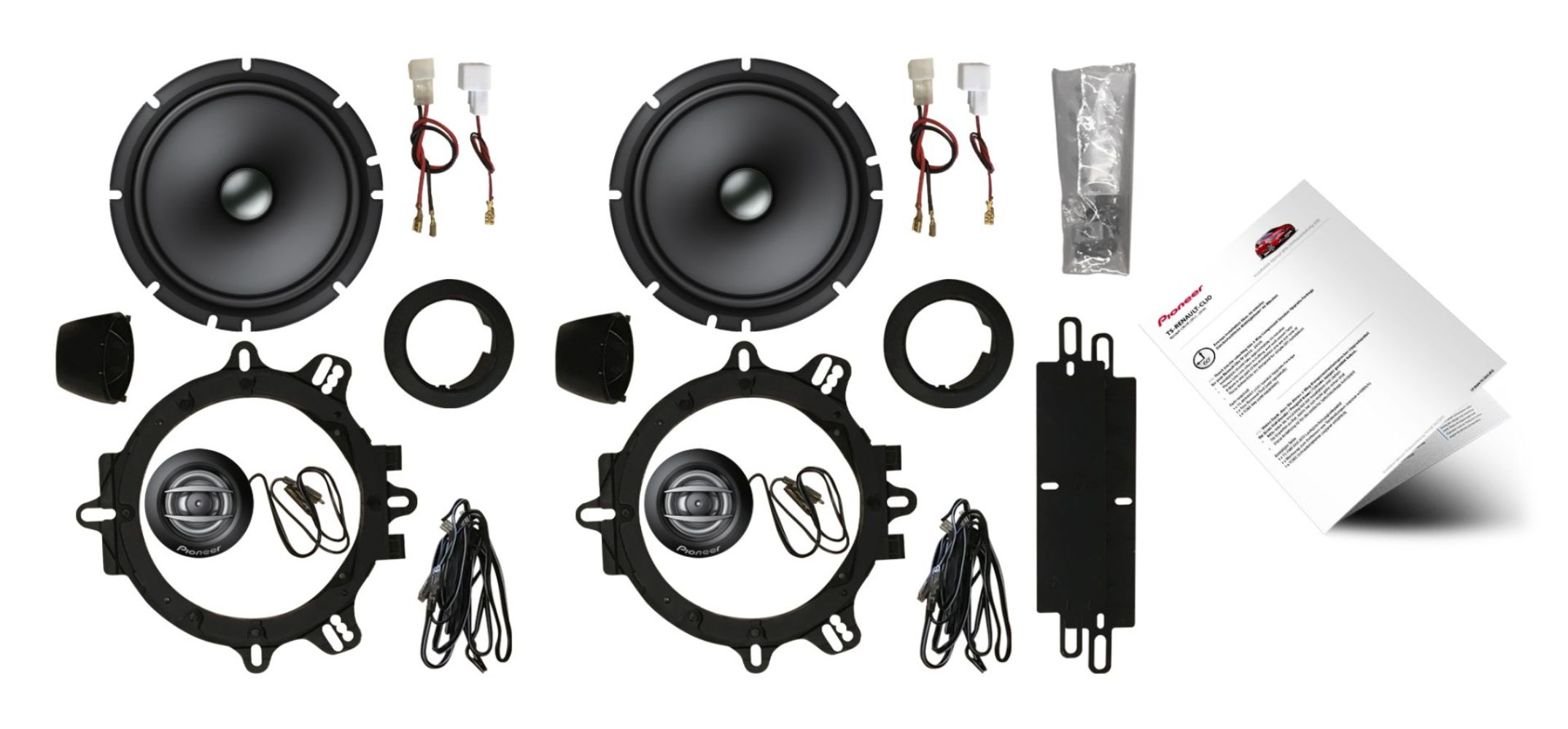 pioneer TS-RENAULT-CLIO Custom Fit speaker upgrade package made for Renault Clio - 2013 to 2019 pioneer TS-RENAULT-CLIO Custom Fit speaker upgrade package made for Renault Clio - 2013 to 2019