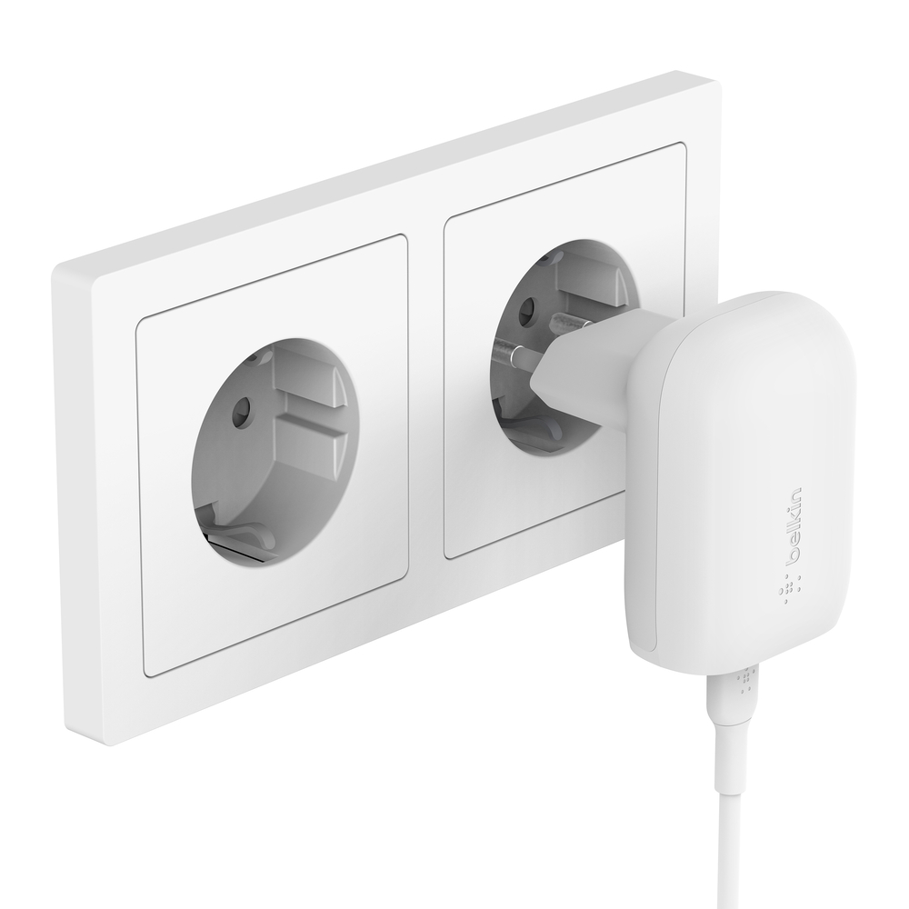 30W USB-C PD/PPS Home Charger with 1M PVC, C-C CABLE, White 30W USB-C PD/PPS Home Charger with 1M PVC, C-C CABLE, White