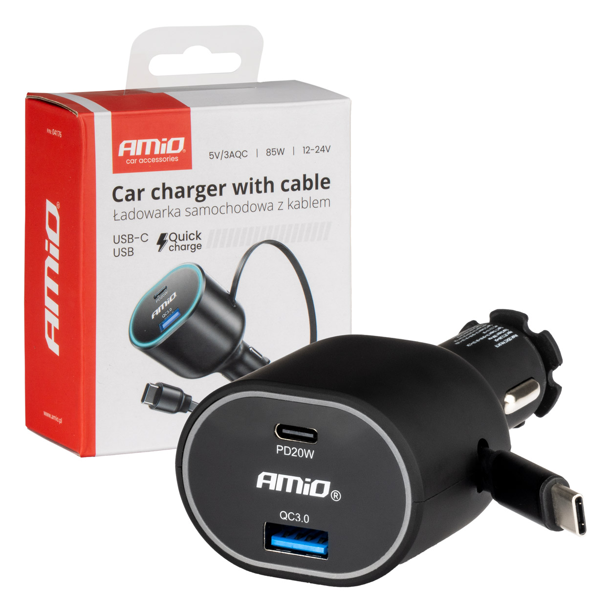 ΦΟΡΤΙΣΤΗΣ ΑΝΑΠΤΗΡΑ ΜΕ 2 ΘΥΡΕΣ USB-C 20W+USB-A QUICK CHARGE 3.0 ΜΕ ΚΑΛΩΔΙΟ USB-C 30W ΜΑΥΡΟ AMIO - 1 Τεμ. ΦΟΡΤΙΣΤΗΣ ΑΝΑΠΤΗΡΑ ΜΕ 2 ΘΥΡΕΣ USB-C 20W+USB-A QUICK CHARGE 3.0 ΜΕ ΚΑΛΩΔΙΟ USB-C 30W ΜΑΥΡΟ AMIO - 1 Τεμ.