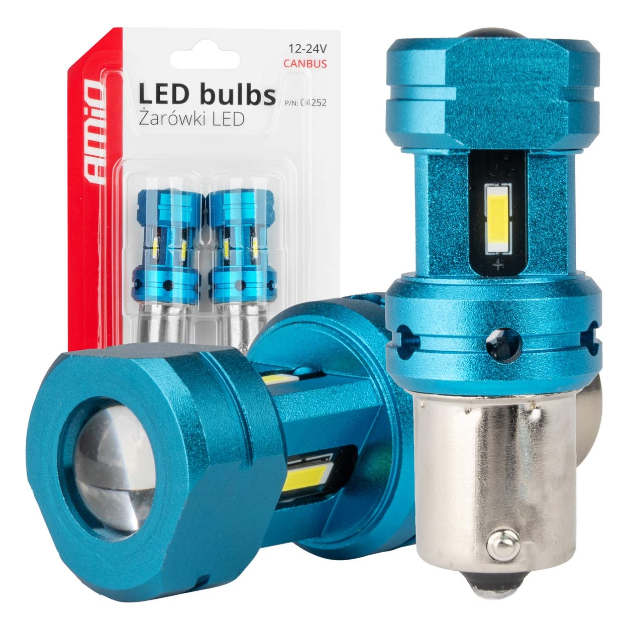 Amio - Λάμπες LED Αυτοκινήτου CANBUS 1156 BA15S P21W 4SMD 1860 6000K Λευκή – Universal 12V/24V - 2 Τεμ. (04252/AM) Amio - Λάμπες LED Αυτοκινήτου CANBUS 1156 BA15S P21W 4SMD 1860 6000K Λευκή – Universal 12V/24V - 2 Τεμ. (04252/AM)