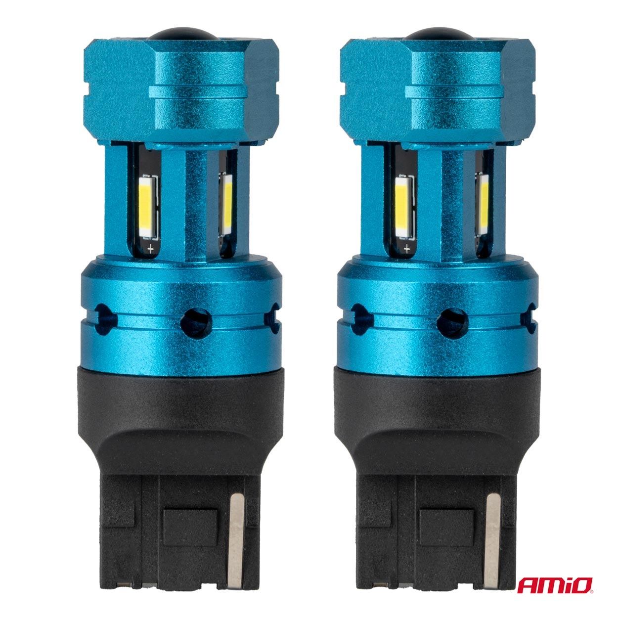 Amio - Λάμπες LED CANBUS T20 7440 W21W 4SMD 1860 Λευκή 6000K – 12/24V - 2 Τεμ. (04254/AM) Amio - Λάμπες LED CANBUS T20 7440 W21W 4SMD 1860 Λευκή 6000K – 12/24V - 2 Τεμ. (04254/AM)