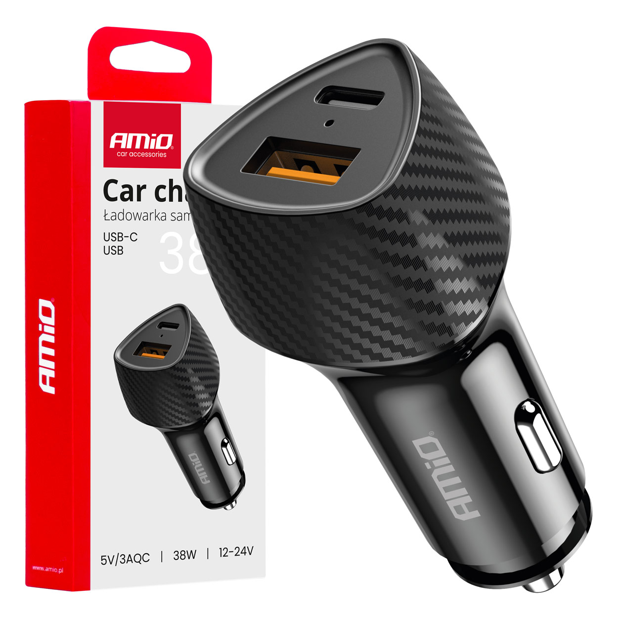 ΦΟΡΤΙΣΤΗΣ ΑΝΑΠΤΗΡΑ ΜΕ 2 ΘΥΡΕΣ USB-A QUICK CHARGE+USB-C 38W ΜΑΥΡΟ AMIO - 1 Τεμ. ΦΟΡΤΙΣΤΗΣ ΑΝΑΠΤΗΡΑ ΜΕ 2 ΘΥΡΕΣ USB-A QUICK CHARGE+USB-C 38W ΜΑΥΡΟ AMIO - 1 Τεμ.