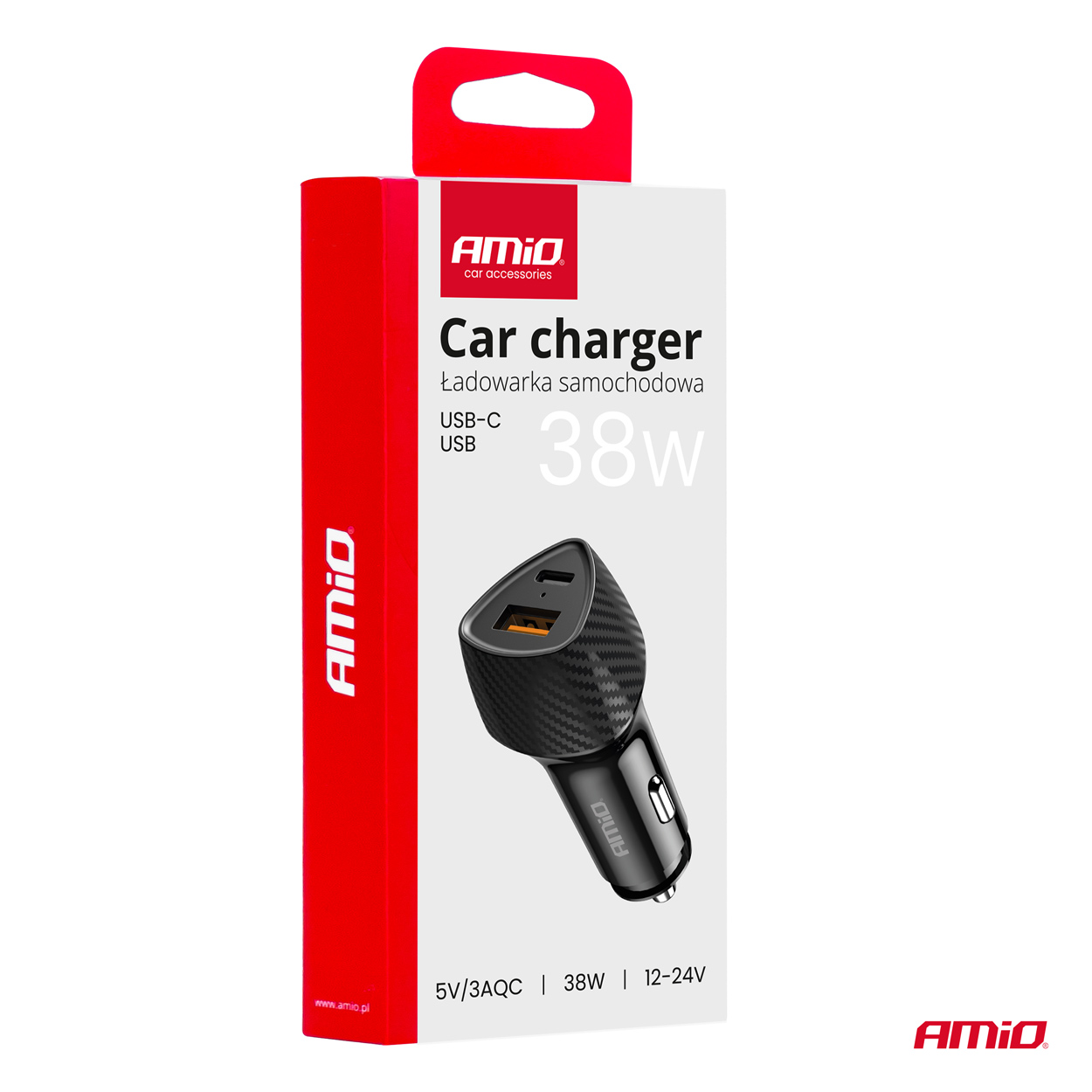 ΦΟΡΤΙΣΤΗΣ ΑΝΑΠΤΗΡΑ ΜΕ 2 ΘΥΡΕΣ USB-A QUICK CHARGE+USB-C 38W ΜΑΥΡΟ AMIO - 1 Τεμ. ΦΟΡΤΙΣΤΗΣ ΑΝΑΠΤΗΡΑ ΜΕ 2 ΘΥΡΕΣ USB-A QUICK CHARGE+USB-C 38W ΜΑΥΡΟ AMIO - 1 Τεμ.