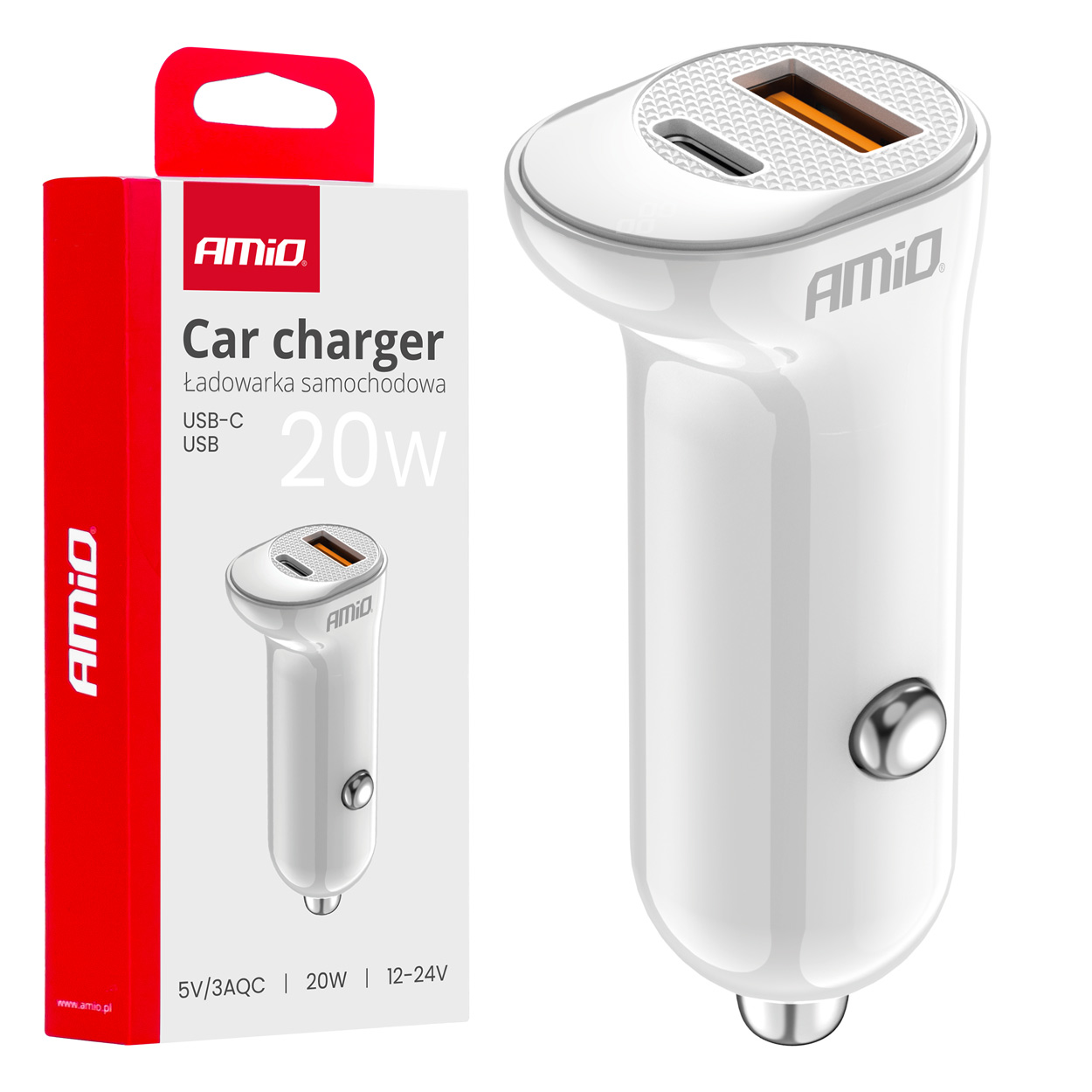 ΦΟΡΤΙΣΤΗΣ ΑΝΑΠΤΗΡΑ 12/24V ΜΕ 2 ΘΥΡΕΣ USB-C+USB 20W 5V/3AQC ΤΑΧΕΙΑΣ ΦΟΡΤΙΣΗΣ ΛΕΥΚΟΣ AMIO - 1 Τεμ. ΦΟΡΤΙΣΤΗΣ ΑΝΑΠΤΗΡΑ 12/24V ΜΕ 2 ΘΥΡΕΣ USB-C+USB 20W 5V/3AQC ΤΑΧΕΙΑΣ ΦΟΡΤΙΣΗΣ ΛΕΥΚΟΣ AMIO - 1 Τεμ.
