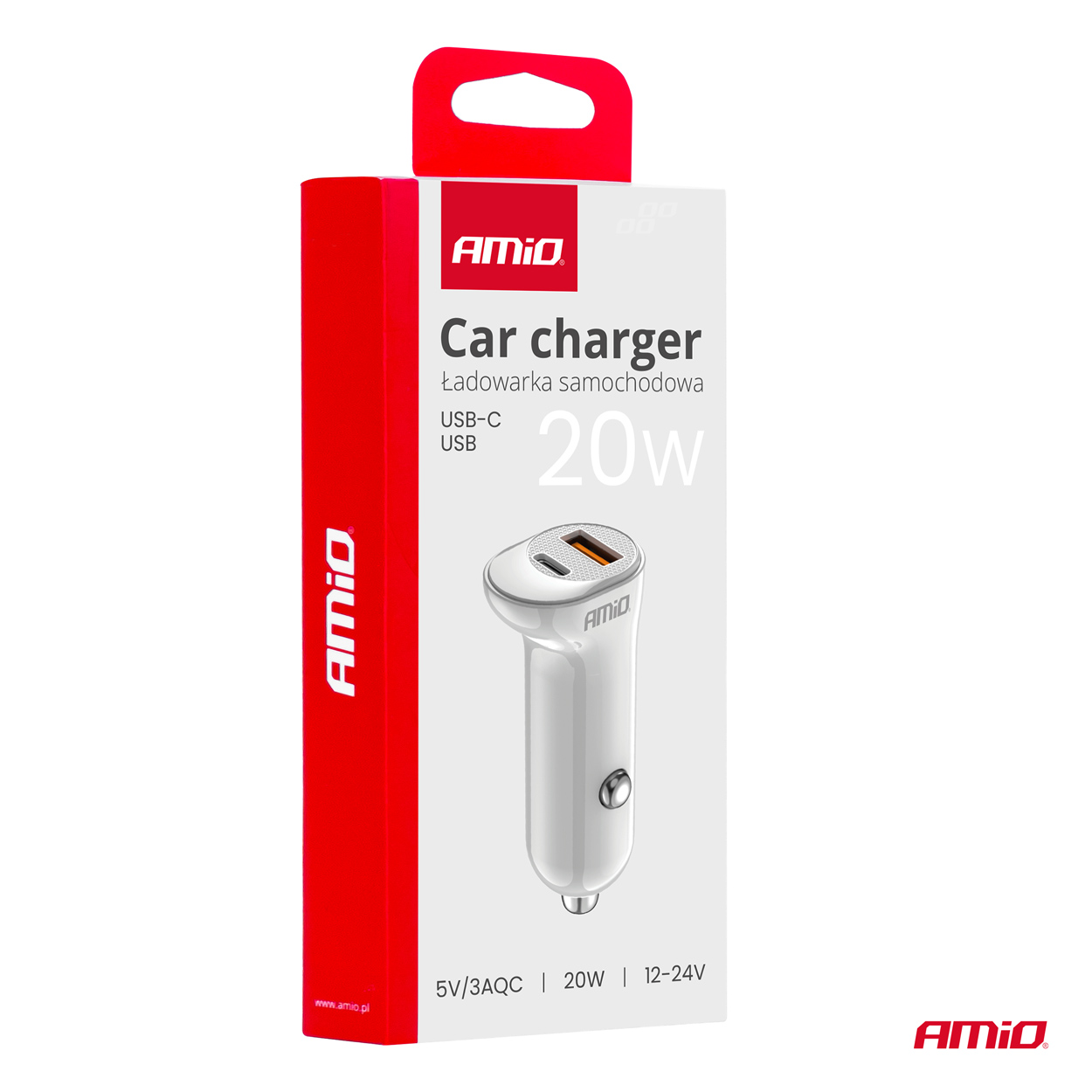 ΦΟΡΤΙΣΤΗΣ ΑΝΑΠΤΗΡΑ 12/24V ΜΕ 2 ΘΥΡΕΣ USB-C+USB 20W 5V/3AQC ΤΑΧΕΙΑΣ ΦΟΡΤΙΣΗΣ ΛΕΥΚΟΣ AMIO - 1 Τεμ. ΦΟΡΤΙΣΤΗΣ ΑΝΑΠΤΗΡΑ 12/24V ΜΕ 2 ΘΥΡΕΣ USB-C+USB 20W 5V/3AQC ΤΑΧΕΙΑΣ ΦΟΡΤΙΣΗΣ ΛΕΥΚΟΣ AMIO - 1 Τεμ.