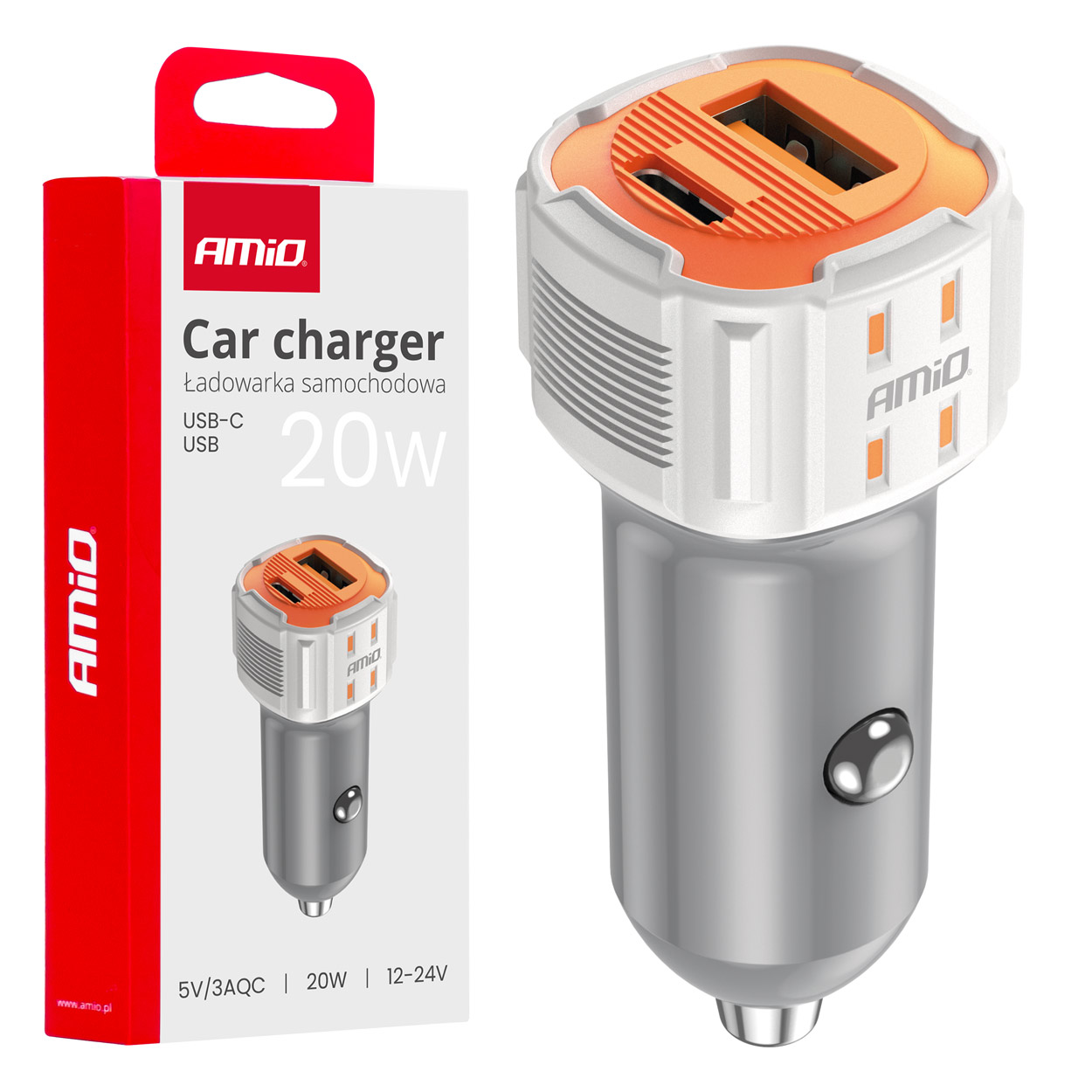 ΦΟΡΤΙΣΤΗΣ ΑΝΑΠΤΗΡΑ 12/24V ΜΕ 2 ΘΥΡΕΣ USB-C+USB 20W 5V/3AQC ΤΑΧΕΙΑΣ ΦΟΡΤΙΣΗΣ ΛΕΥΚΟΣ AMIO - 1 Τεμ. ΦΟΡΤΙΣΤΗΣ ΑΝΑΠΤΗΡΑ 12/24V ΜΕ 2 ΘΥΡΕΣ USB-C+USB 20W 5V/3AQC ΤΑΧΕΙΑΣ ΦΟΡΤΙΣΗΣ ΛΕΥΚΟΣ AMIO - 1 Τεμ.