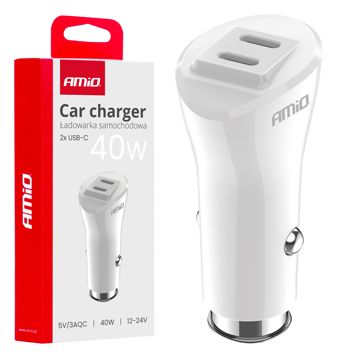 ΦΟΡΤΙΣΤΗΣ ΑΝΑΠΤΗΡΑ 12/24V ΜΕ 2 ΘΥΡΕΣ 2xUSB-C 40W 5V/3AQC ΤΑΧΕΙΑΣ ΦΟΡΤΙΣΗΣ ΛΕΥΚΟΣ AMIO - 1 Τεμ. ΦΟΡΤΙΣΤΗΣ ΑΝΑΠΤΗΡΑ 12/24V ΜΕ 2 ΘΥΡΕΣ 2xUSB-C 40W 5V/3AQC ΤΑΧΕΙΑΣ ΦΟΡΤΙΣΗΣ ΛΕΥΚΟΣ AMIO - 1 Τεμ.