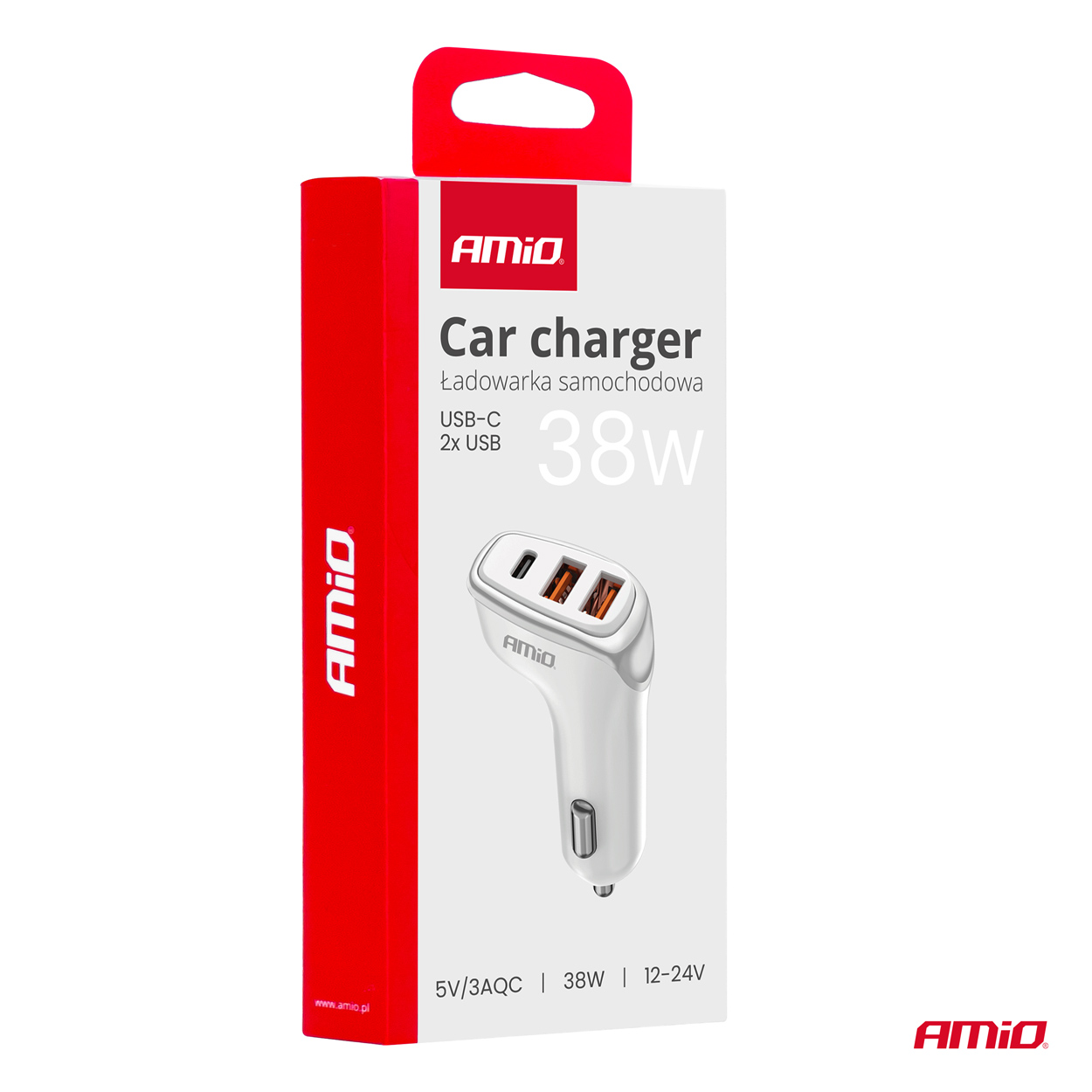 ΦΟΡΤΙΣΤΗΣ ΑΝΑΠΤΗΡΑ 12/24V ΜΕ 3 ΘΥΡΕΣ USB-C+2xUSB 38W 5V/3AQC ΤΑΧΕΙΑΣ ΦΟΡΤΙΣΗΣ ΛΕΥΚΟΣ AMIO - 1 Τεμ. ΦΟΡΤΙΣΤΗΣ ΑΝΑΠΤΗΡΑ 12/24V ΜΕ 3 ΘΥΡΕΣ USB-C+2xUSB 38W 5V/3AQC ΤΑΧΕΙΑΣ ΦΟΡΤΙΣΗΣ ΛΕΥΚΟΣ AMIO - 1 Τεμ.