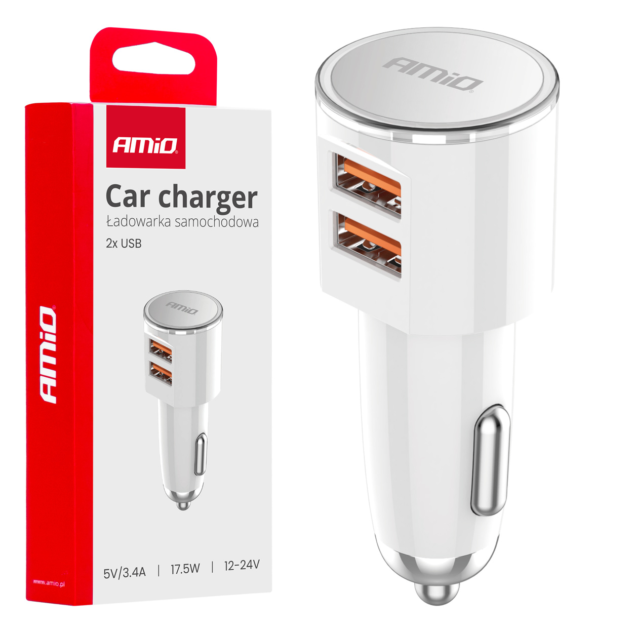 ΦΟΡΤΙΣΤΗΣ ΑΝΑΠΤΗΡΑ 12/24V ΜΕ 2 ΘΥΡΕΣ 2xUSB 17.5W 5V/3.4A ΛΕΥΚΟΣ ΑΜΙΟ - 1 ΤΕΜ. ΦΟΡΤΙΣΤΗΣ ΑΝΑΠΤΗΡΑ 12/24V ΜΕ 2 ΘΥΡΕΣ 2xUSB 17.5W 5V/3.4A ΛΕΥΚΟΣ ΑΜΙΟ - 1 ΤΕΜ.