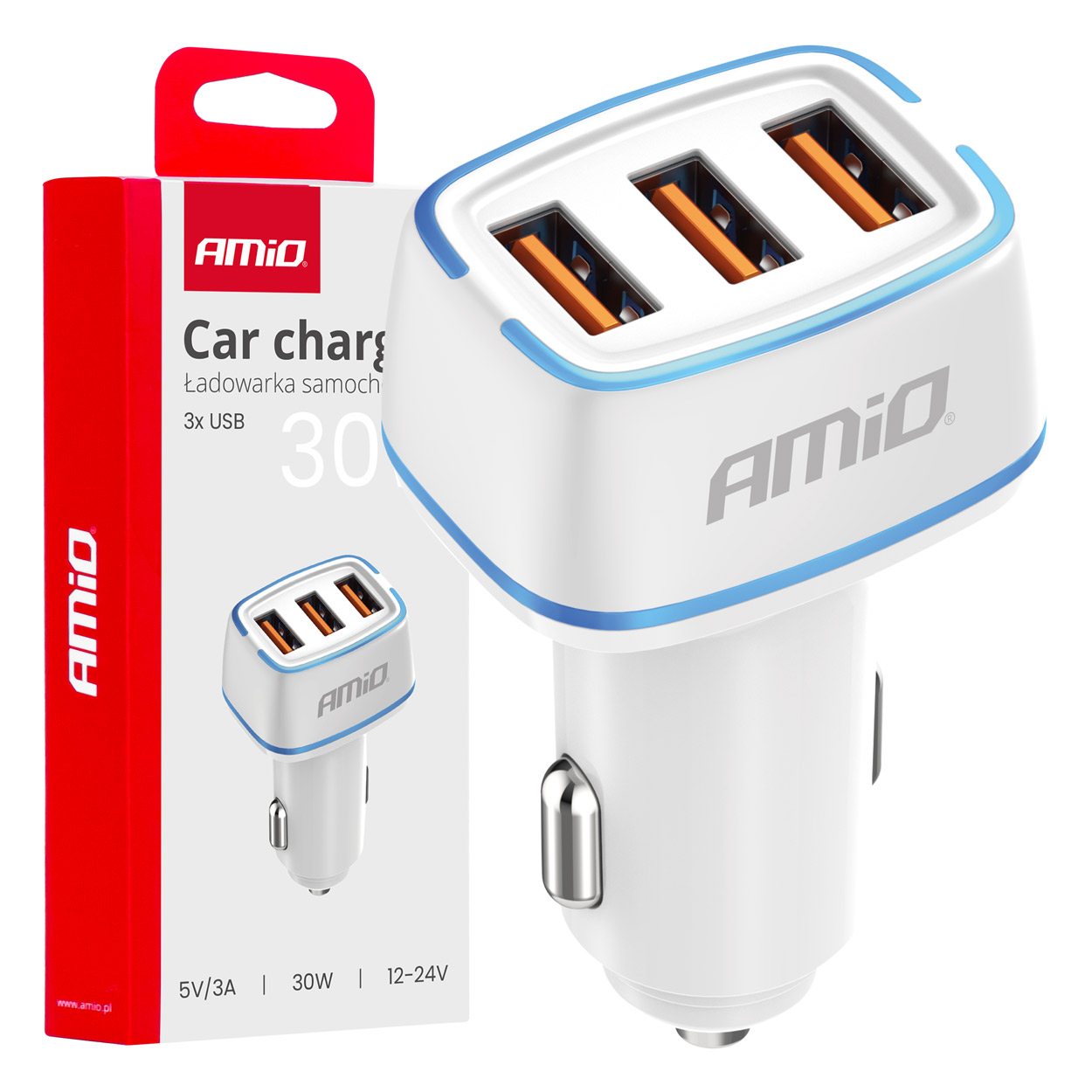 ΦΟΡΤΙΣΤΗΣ ΑΝΑΠΤΗΡΑ 12/24V ΜΕ 3 ΘΥΡΕΣ 3xUSB 30W 5V/3.0A ΛΕΥΚΟΣ 1 ΑΜΙΟ - 1 ΤΕΜ. ΦΟΡΤΙΣΤΗΣ ΑΝΑΠΤΗΡΑ 12/24V ΜΕ 3 ΘΥΡΕΣ 3xUSB 30W 5V/3.0A ΛΕΥΚΟΣ 1 ΑΜΙΟ - 1 ΤΕΜ.