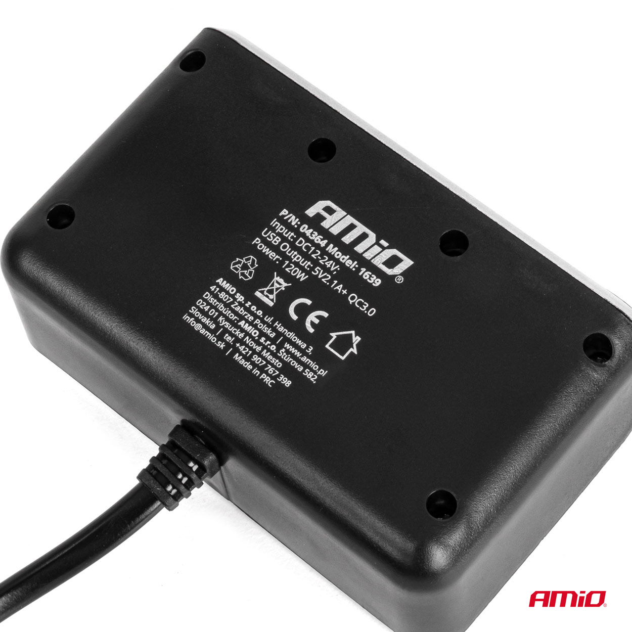 ΑΝΤΑΠΤΟΡΑΣ ΑΝΑΠΤΗΡΑ 12/24V 120W ΨΗΦΙΑΚΟΣ ΜΑΥΡΟΣ/3 ΘΕΣΕΙΣ/2xUSB-A QC 3.0 ΜΕ ΚΑΛΩΔΙΟ 80cm AMIO - 1 Τεμ. ΑΝΤΑΠΤΟΡΑΣ ΑΝΑΠΤΗΡΑ 12/24V 120W ΨΗΦΙΑΚΟΣ ΜΑΥΡΟΣ/3 ΘΕΣΕΙΣ/2xUSB-A QC 3.0 ΜΕ ΚΑΛΩΔΙΟ 80cm AMIO - 1 Τεμ.