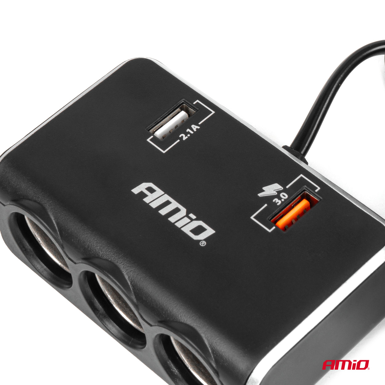 ΑΝΤΑΠΤΟΡΑΣ ΑΝΑΠΤΗΡΑ 12/24V 120W ΨΗΦΙΑΚΟΣ ΜΑΥΡΟΣ/3 ΘΕΣΕΙΣ/2xUSB-A QC 3.0 ΜΕ ΚΑΛΩΔΙΟ 80cm AMIO - 1 Τεμ. ΑΝΤΑΠΤΟΡΑΣ ΑΝΑΠΤΗΡΑ 12/24V 120W ΨΗΦΙΑΚΟΣ ΜΑΥΡΟΣ/3 ΘΕΣΕΙΣ/2xUSB-A QC 3.0 ΜΕ ΚΑΛΩΔΙΟ 80cm AMIO - 1 Τεμ.