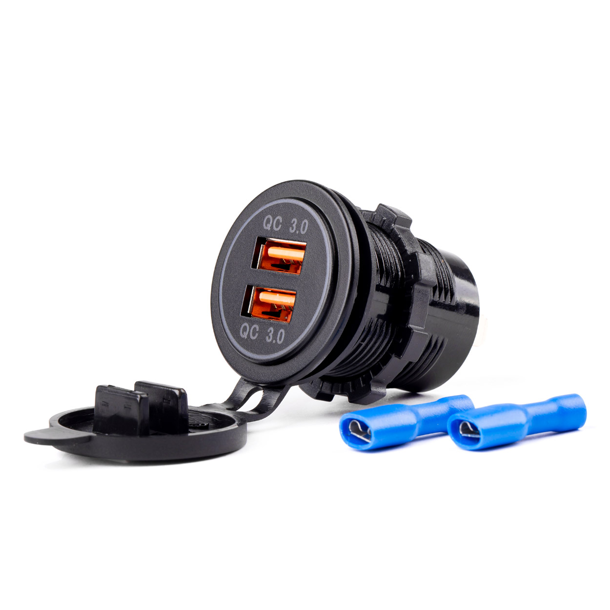 ΠΡΙΖΑ ΜΕ 2 ΘΥΡΕΣ USB 12/24V 3.0A Φ37mmX51mm QUICK CHARGE MOD-05 ΠΡΙΖΑ ΜΕ 2 ΘΥΡΕΣ USB 12/24V 3.0A Φ37mmX51mm QUICK CHARGE MOD-05