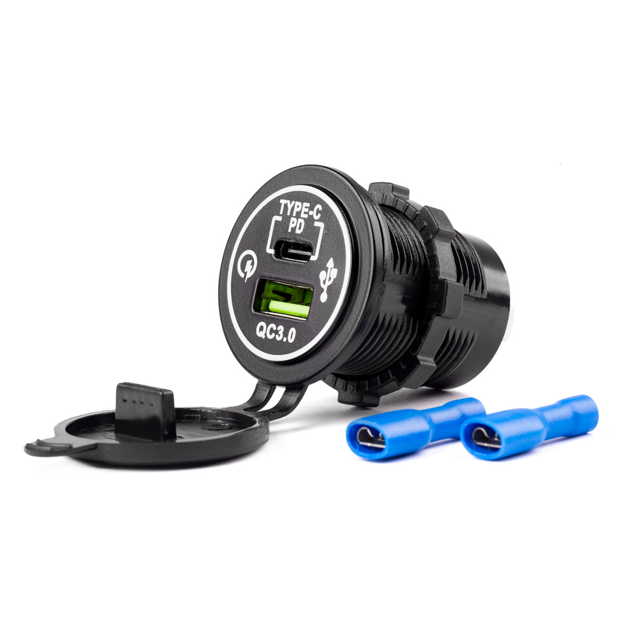 ΠΡΙΖΑ ΦΟΡΤΙΣΤΗΣ ΤΗΛΕΦΩΝΟΥ USB QUICK CHARGE +USB TYPE-C 12/24V Φ37mmX51mm MOD-08 ΠΡΙΖΑ ΦΟΡΤΙΣΤΗΣ ΤΗΛΕΦΩΝΟΥ USB QUICK CHARGE +USB TYPE-C 12/24V Φ37mmX51mm MOD-08