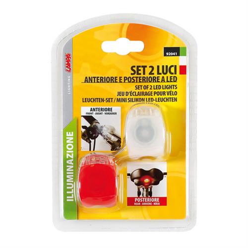 Lampa Φως ποδηλάτου σε κόκκινο και άσπρο 2τεμ. 2 LED αδιάβροχα Lampa Φως ποδηλάτου σε κόκκινο και άσπρο 2τεμ. 2 LED αδιάβροχα