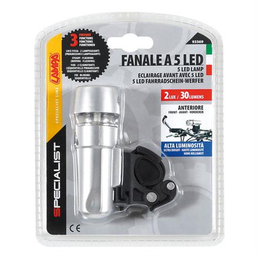 Lampa Φως εμπρός ποδηλάτου SPECIALIST ασημί 5led 3 χρήσεων Lampa Φως εμπρός ποδηλάτου SPECIALIST ασημί 5led 3 χρήσεων
