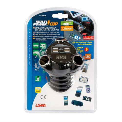 ΑΝΤΑΠΤΟΡΑΣ ΑΝΑΠΤΗΡΑ 12/24/36V ΤΡΙΠΛΟΣ ΜΕ 4 USB+ΒΟΛΤΟΜΕΤΡΟ MULTI POWER CUP ΜΕ ΚΑΛΩΔΙΟ 80cm ΑΝΤΑΠΤΟΡΑΣ ΑΝΑΠΤΗΡΑ 12/24/36V ΤΡΙΠΛΟΣ ΜΕ 4 USB+ΒΟΛΤΟΜΕΤΡΟ MULTI POWER CUP ΜΕ ΚΑΛΩΔΙΟ 80cm