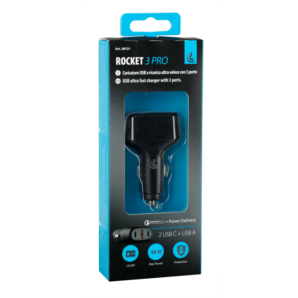 ΦΟΡΤΙΣΤΗΣ ΑΝΑΠΤΗΡΑ 12/24V MAX 40W ΜΕ 1 ΘΥΡΑ USB A & 2 ΘΥΡΕΣ USB C FAST CHARGE ΜΑΥΡΟΣ ROCKET 3 PRO LAMPA - 1 TEM. ΦΟΡΤΙΣΤΗΣ ΑΝΑΠΤΗΡΑ 12/24V MAX 40W ΜΕ 1 ΘΥΡΑ USB A & 2 ΘΥΡΕΣ USB C FAST CHARGE ΜΑΥΡΟΣ ROCKET 3 PRO LAMPA - 1 TEM.