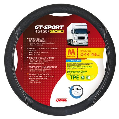 Lampa Κάλυμμα Τιμονιού Φορτηγού GT-SPORT Μαύρο με Ασημί Ραφή ? 44/46 cm Medium Lampa Κάλυμμα Τιμονιού Φορτηγού GT-SPORT Μαύρο με Ασημί Ραφή ? 44/46 cm Medium