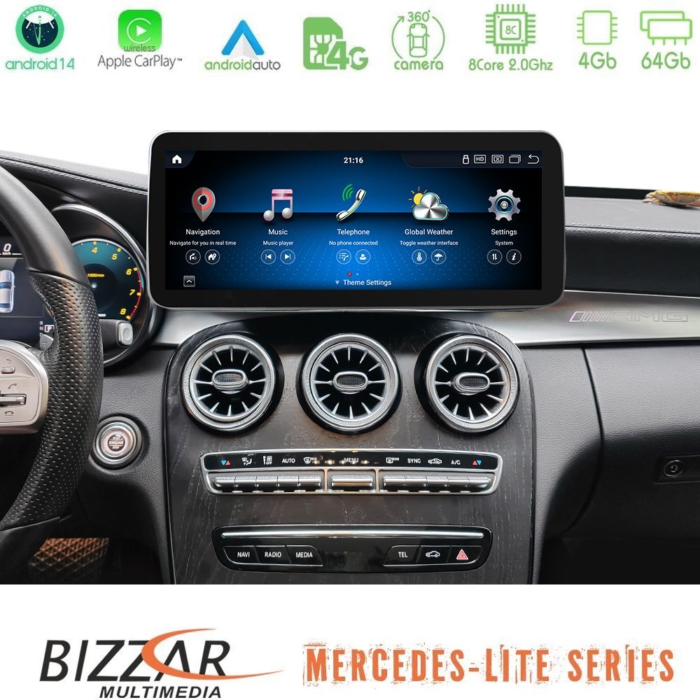 Bizzar Lite Series Mercedes C/GLC Class Facelift (W205/W253) NTG5.5 Android14 8Core (4+64GB) Navigation Multimedia 10.25 Bizzar Lite Series Mercedes C/GLC Class Facelift (W205/W253) NTG5.5 Android14 8Core (4+64GB) Navigation Multimedia 10.25