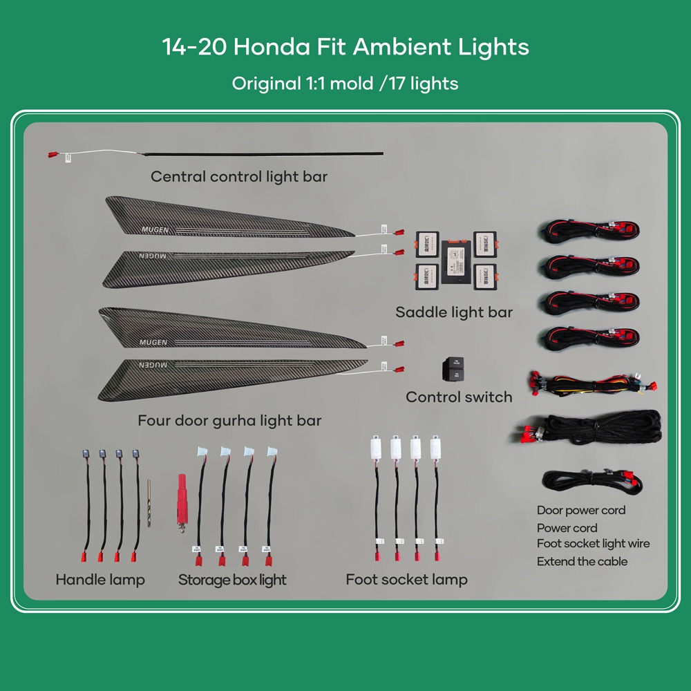 DIQ AMBIENT HONDA JAZZ III mod. 2013-2020 (Digital iQ Ambient Light Honda Jazz mod. 2013-2020 with 18 Lights) DIQ AMBIENT HONDA JAZZ III mod. 2013-2020 (Digital iQ Ambient Light Honda Jazz mod. 2013-2020 with 18 Lights)