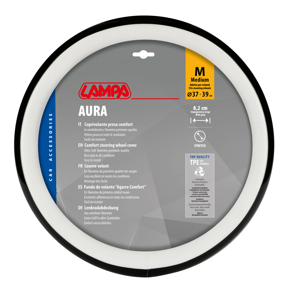 ΚΑΛΥΜΜΑ ΤΙΜΟΝΙΟΥ AURA (M) 37/39cm ΜΑΥΡΟ/ΛΕΥΚΟ ΟΙΚΟΛΟΓΙΚΟ ΔΕΡΜΑ ΑΟΣΜΟ (ΠΑΧΟΣ 8,2cm) LAMPA ΚΑΛΥΜΜΑ ΤΙΜΟΝΙΟΥ AURA (M) 37/39cm ΜΑΥΡΟ/ΛΕΥΚΟ ΟΙΚΟΛΟΓΙΚΟ ΔΕΡΜΑ ΑΟΣΜΟ (ΠΑΧΟΣ 8,2cm) LAMPA