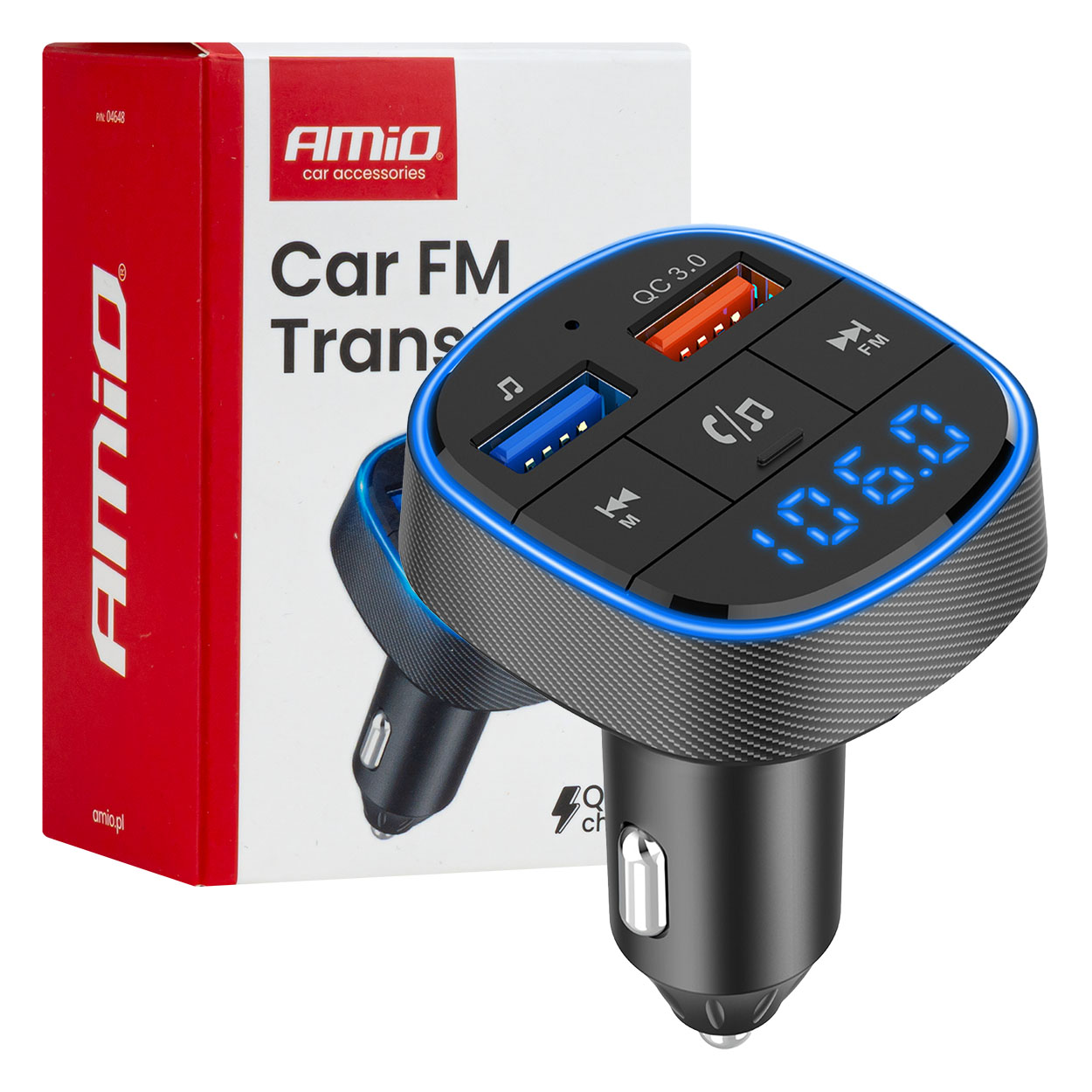 Amio - FM Transmitter Αναπτήρα τύπου FMT01 τάση λειτουργίας για Επιβατικά Αυτοκίνητα και Φορτηγά με 2xUSB Type-A για Επιβατικά Αυτοκίνητα και Φορτηγά - 1 τεμ. (04648/AM) Amio - FM Transmitter Αναπτήρα τύπου FMT01 τάση λειτουργίας για Επιβατικά Αυτοκίνητα και Φορτηγά με 2xUSB Type-A για Επιβατικά Αυτοκίνητα και Φορτηγά - 1 τεμ. (04648/AM)