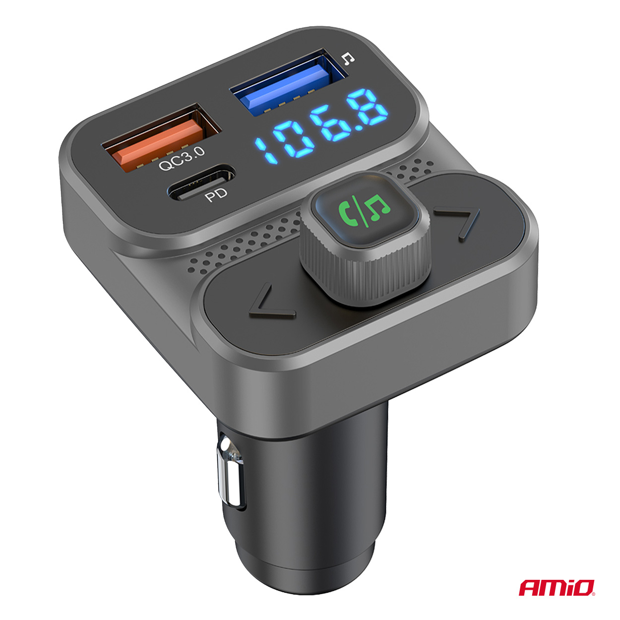 Amio - FM Transmitter Αναπτήρα τύπου FMT02 τάση λειτουργίας 12-24V με 2xUSB Type-A και 1xUSB Type-C για Επιβατικά Αυτοκίνητα και Φορτηγά - 1 τεμ. (04649/AM) Amio - FM Transmitter Αναπτήρα τύπου FMT02 τάση λειτουργίας 12-24V με 2xUSB Type-A και 1xUSB Type-C για Επιβατικά Αυτοκίνητα και Φορτηγά - 1 τεμ. (04649/AM)