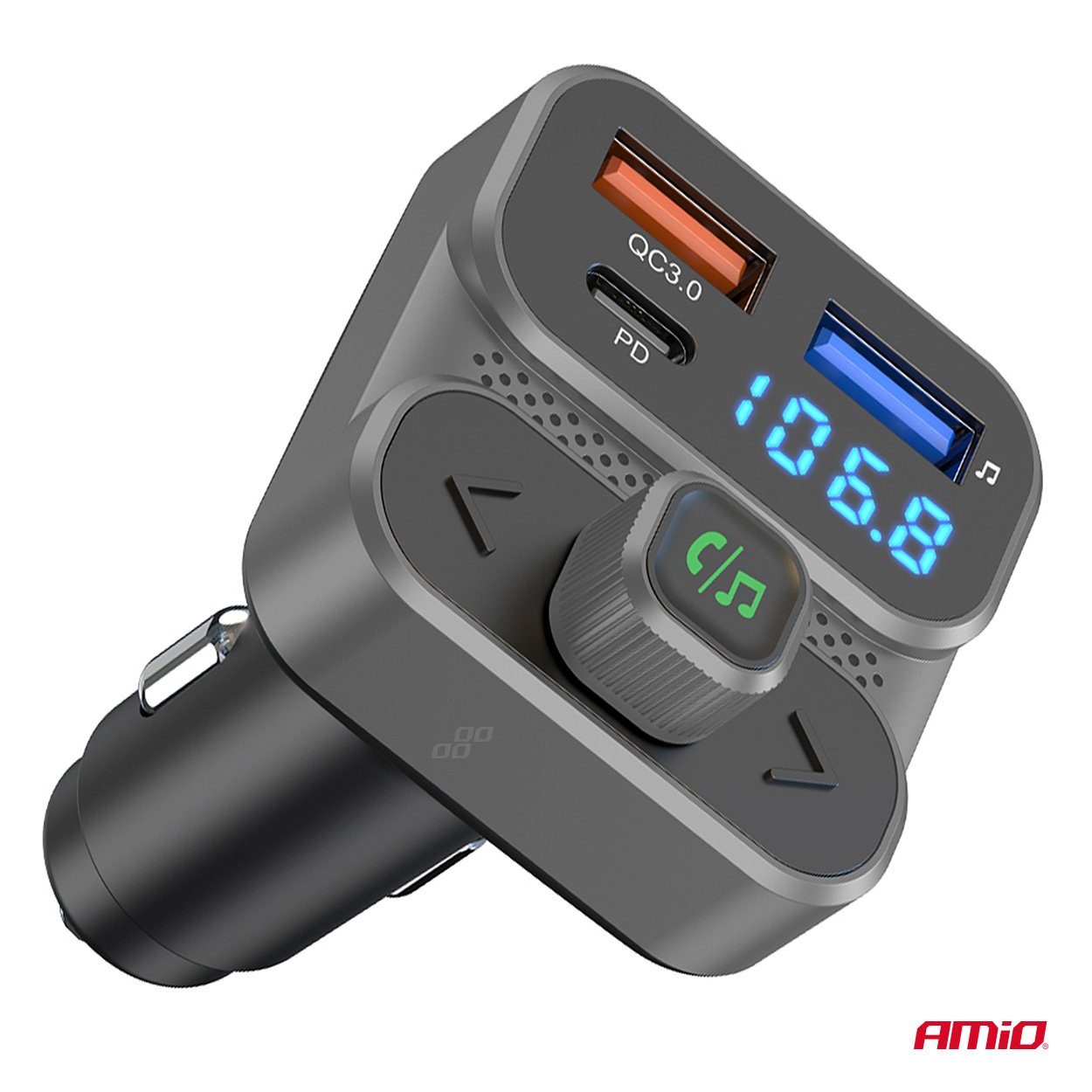 Amio - FM Transmitter Αναπτήρα τύπου FMT02 τάση λειτουργίας 12-24V με 2xUSB Type-A και 1xUSB Type-C για Επιβατικά Αυτοκίνητα και Φορτηγά - 1 τεμ. (04649/AM) Amio - FM Transmitter Αναπτήρα τύπου FMT02 τάση λειτουργίας 12-24V με 2xUSB Type-A και 1xUSB Type-C για Επιβατικά Αυτοκίνητα και Φορτηγά - 1 τεμ. (04649/AM)